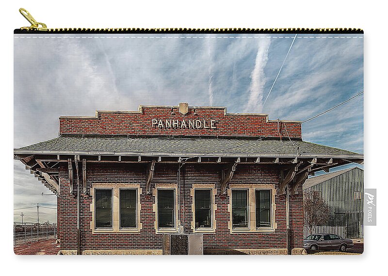 Train Depot Zip Pouch featuring the photograph Panhandle Depot by Scott Cordell