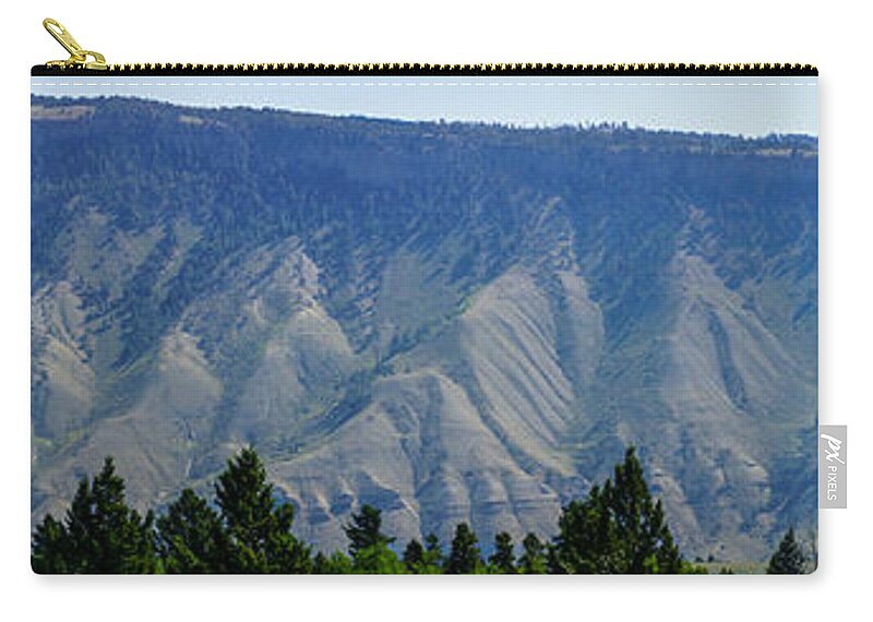 America Zip Pouch featuring the photograph Pano Mt Everts Yellowstone by Jennifer White
