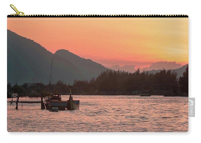  Zip Pouch featuring the photograph Panorama sunset by Decky Gusnardi