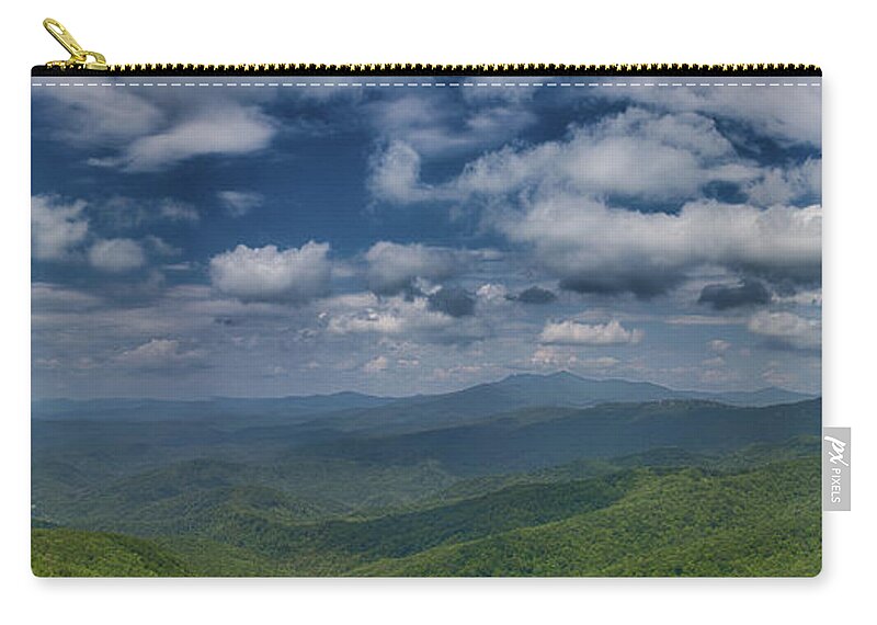 The Blowing Rock Zip Pouch featuring the photograph Panorama View from The Blowing Rock by John Haldane