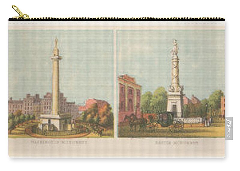 Panoramic Zip Pouch featuring the photograph Panoramic view of the city of Baltimore 2 by Edward Fielding