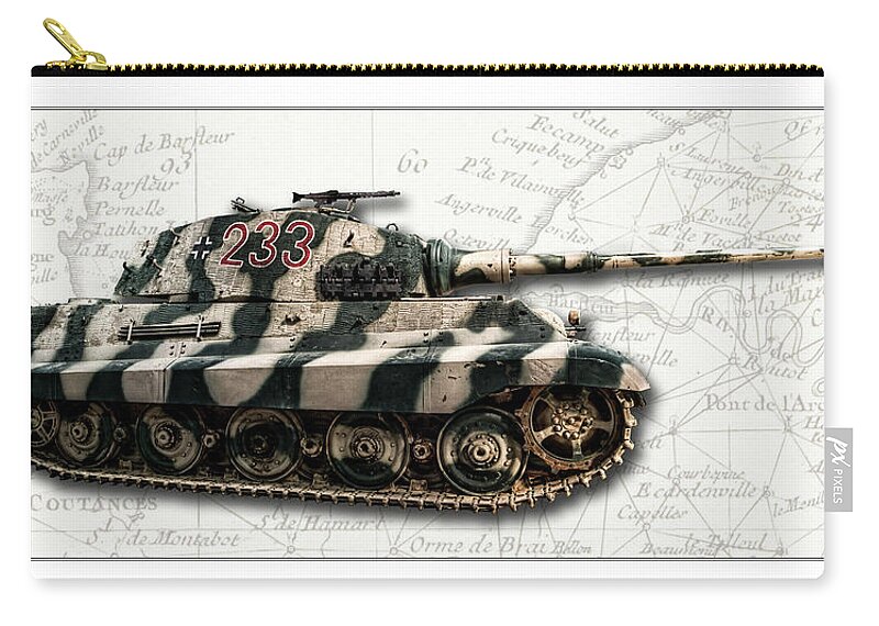 Panzer Vi Carry-all Pouch featuring the photograph Panzer Tiger II Side W BG by Weston Westmoreland