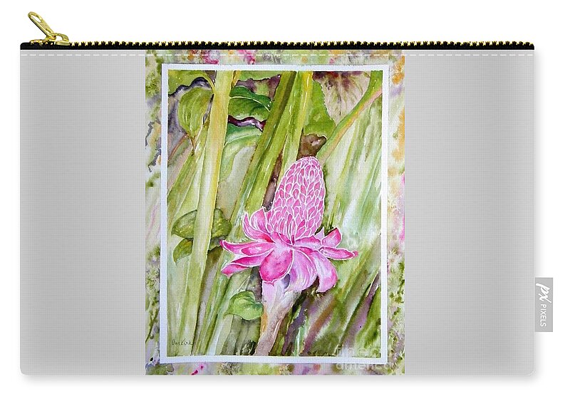 Flowers Carry-all Pouch featuring the painting Paradise in Vloom by Diane Kirk