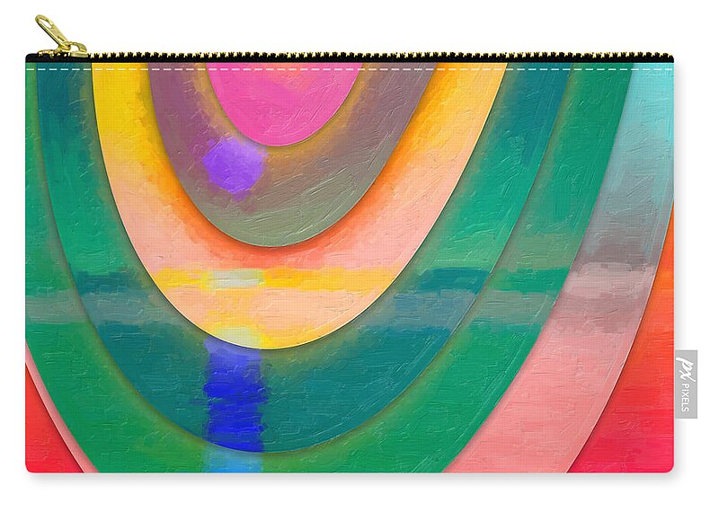 ‘parallel Dimensions’ Collection By Serge Averbukh Zip Pouch featuring the digital art Parallel Dimensions - The Descent by Serge Averbukh