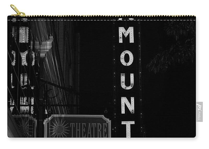 Bristol Zip Pouch featuring the photograph Paramount Marquee Bristol Tennessee by Denise Beverly