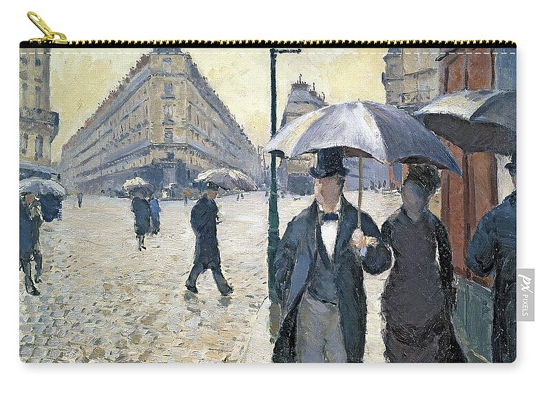 Sketch Carry-all Pouch featuring the painting Paris a Rainy Day by Gustave Caillebotte