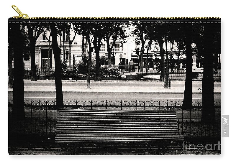 Paris Zip Pouch featuring the photograph Paris Bench by RicharD Murphy