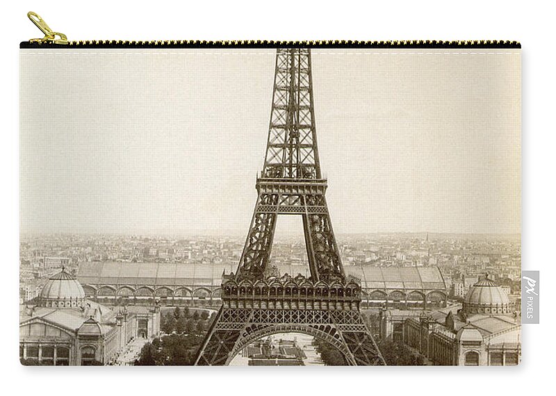1900 Zip Pouch featuring the photograph Paris: Eiffel Tower, 1900 by Granger