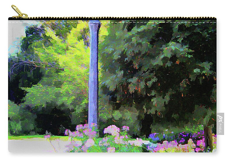 Garden Zip Pouch featuring the digital art Park Light by Leslie Montgomery