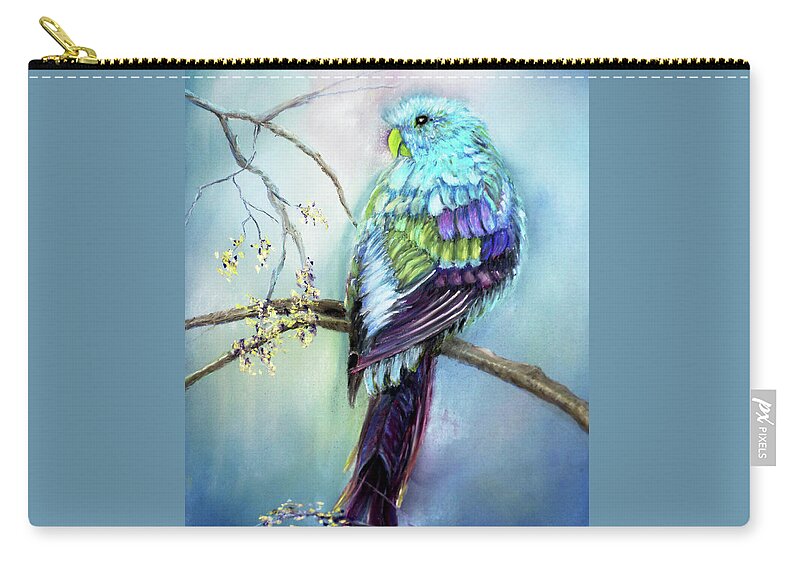 Australian Zip Pouch featuring the painting Parrot by Loretta Luglio