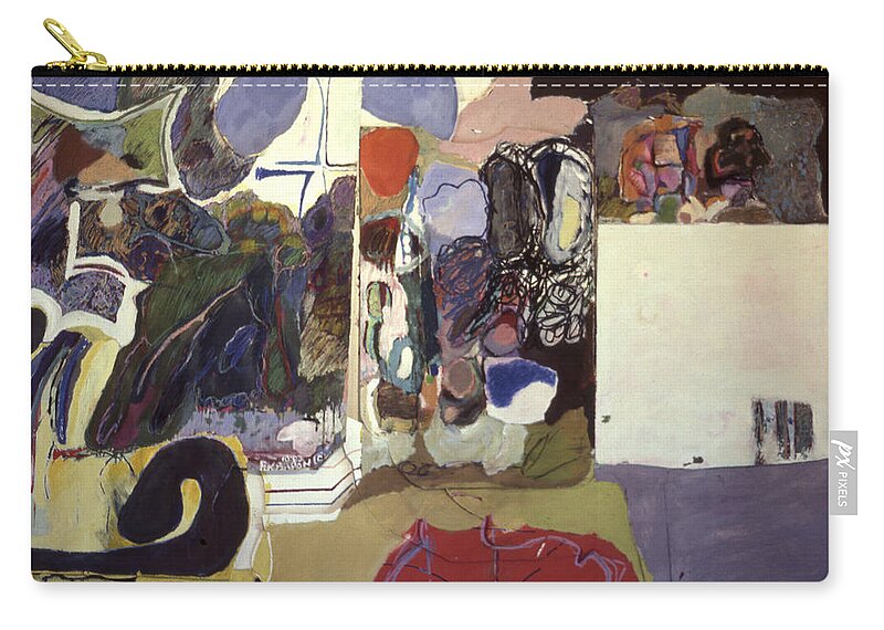 Collage Zip Pouch featuring the painting Part 2, Human Landscapes by Richard Baron