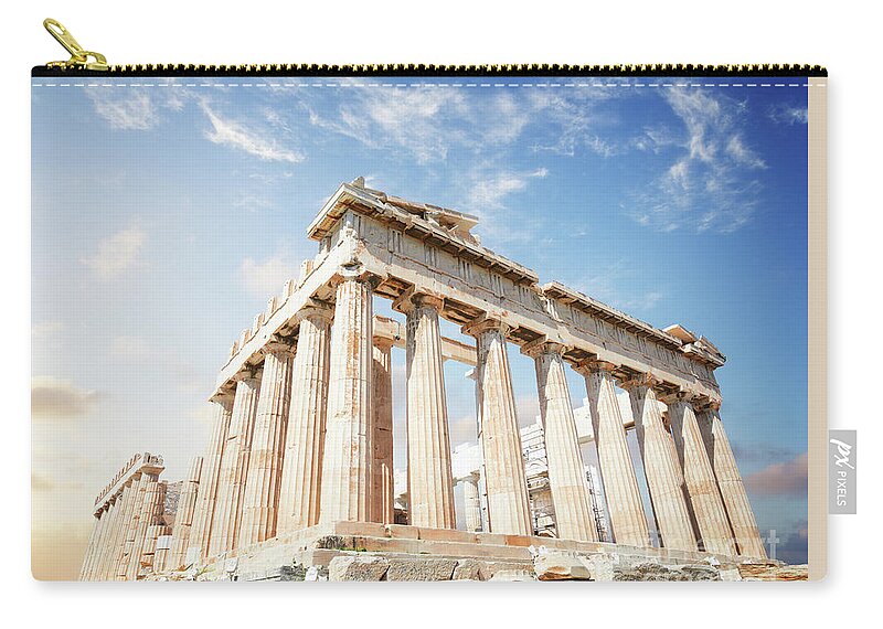 Athens Zip Pouch featuring the photograph Parthenon Temple II by Anastasy Yarmolovich