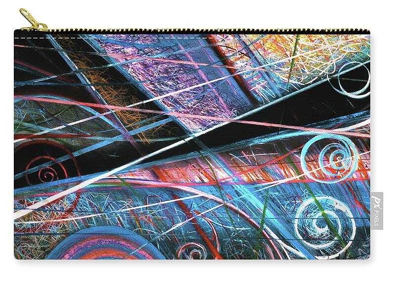 A Bright Zip Pouch featuring the painting Particle Track Study Twenty-five by Scott Wallin