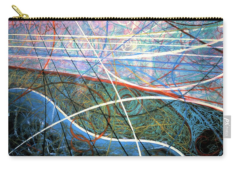 A Bright Zip Pouch featuring the painting Particle Track Study Twenty by Scott Wallin