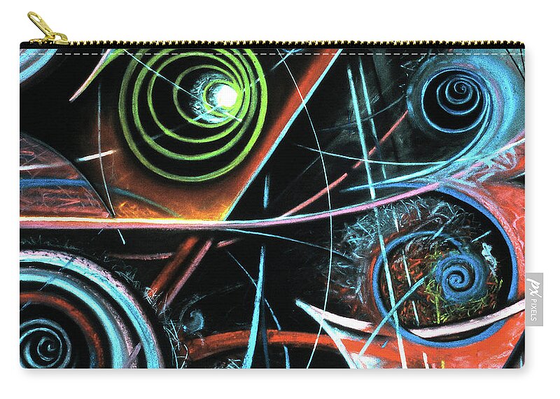 A Bright Zip Pouch featuring the painting Particle Track Study Twenty-two by Scott Wallin