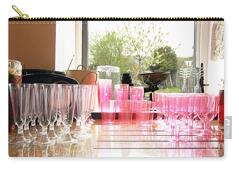 Glass Zip Pouch featuring the photograph Party Drinks by Terri Waters