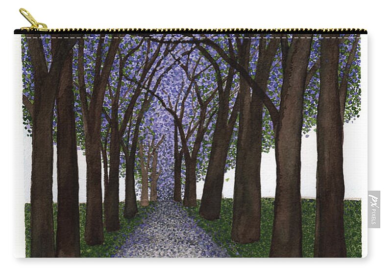 Pasadena Carry-all Pouch featuring the painting Pasadena Street Scene by Hilda Wagner
