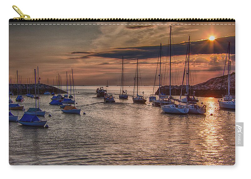  #vistaphotography Zip Pouch featuring the photograph Passing the headlands for open ocean by Jeff Folger