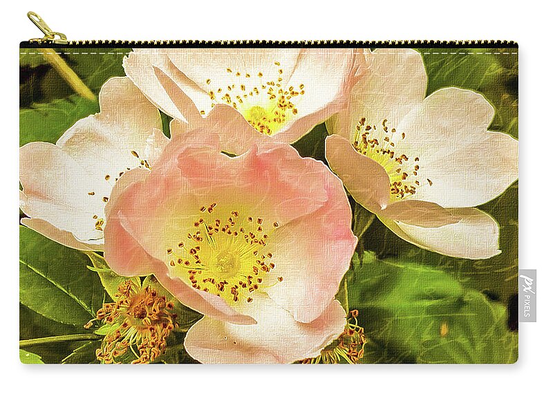 Mona Stut Zip Pouch featuring the digital art Past And Present Roses by Mona Stut