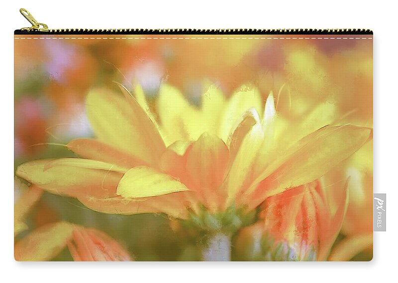 Photography Zip Pouch featuring the digital art Pastel Daisy Impression by Terry Davis