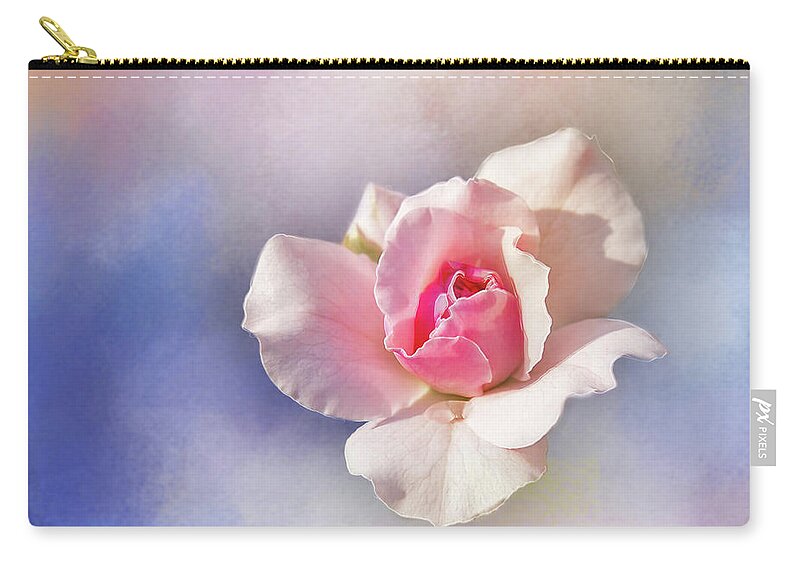 Photography Zip Pouch featuring the digital art Pastel Rose Delight by Terry Davis