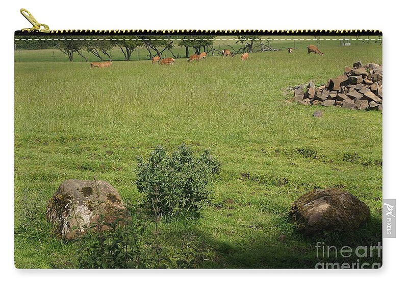 Beecraigs Zip Pouch featuring the photograph Pasture. by Elena Perelman