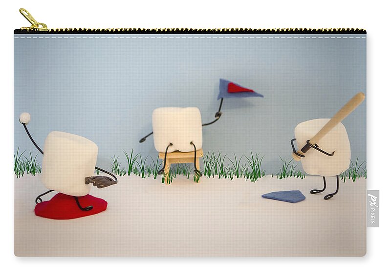 Baseball Zip Pouch featuring the photograph Patisserie Pastime by Heather Applegate