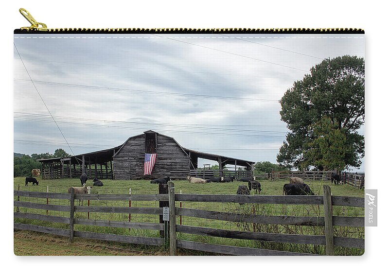 Barn Zip Pouch featuring the photograph Patriotic Farm by Tammy Chesney