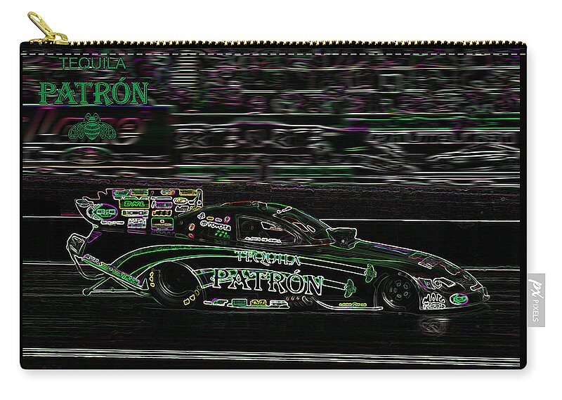 Funnycar Zip Pouch featuring the digital art Patron Flopper by Darrell Foster