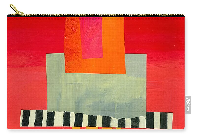Abstract Art Zip Pouch featuring the painting Pattern Grid # 14 by Jane Davies