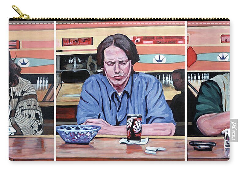 The Big Lebowski Zip Pouch featuring the painting Pause for Reflection by Tom Roderick