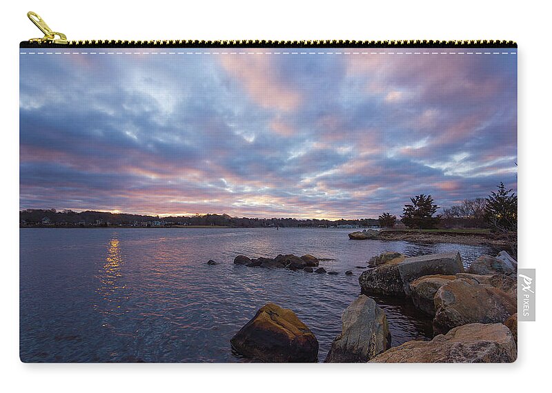 Pawcatuck Zip Pouch featuring the photograph Pawcatuck River Sunrise by Kirkodd Photography Of New England