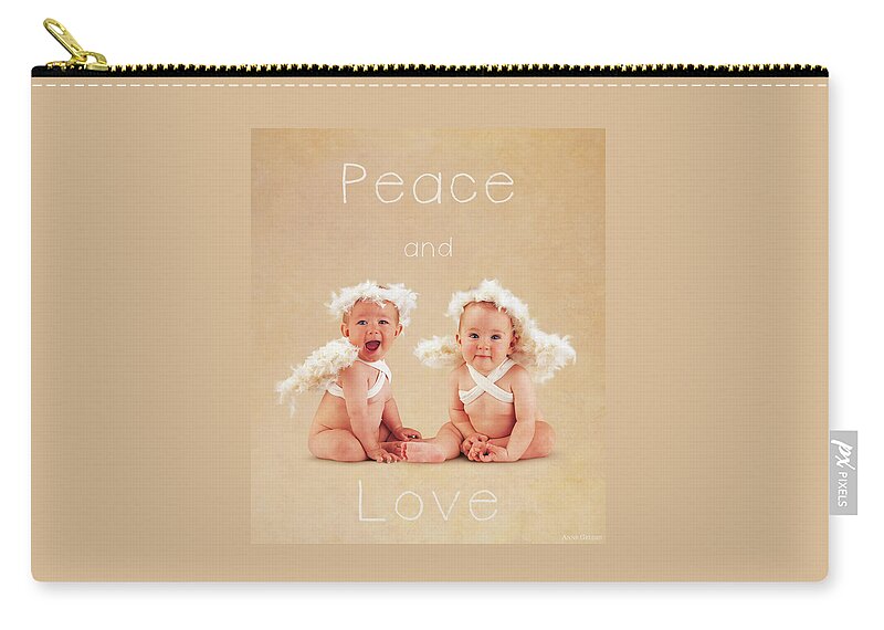 Peace Zip Pouch featuring the photograph Peace and Love by Anne Geddes