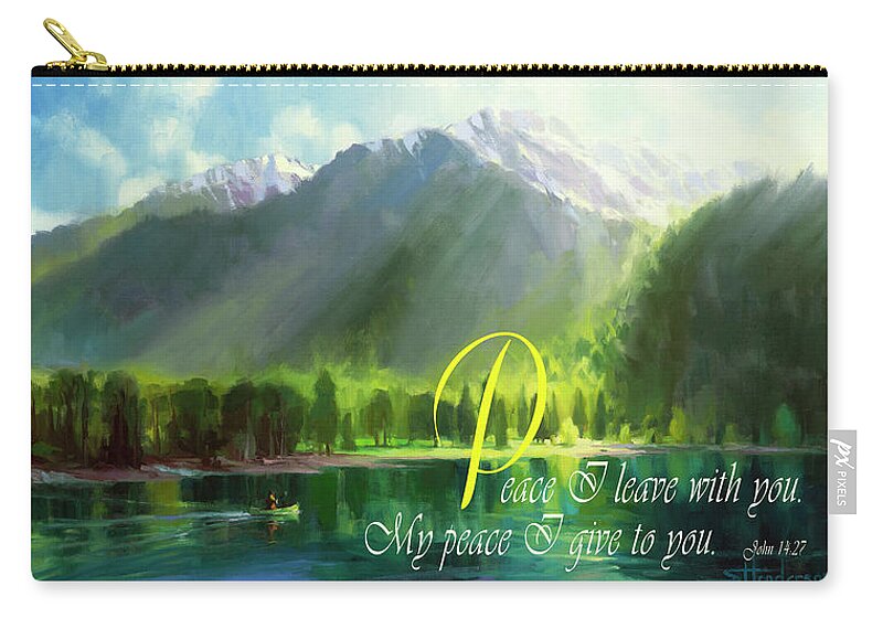 Christian Zip Pouch featuring the digital art Peace I Give You by Steve Henderson