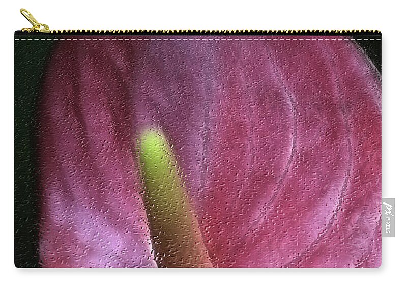  Zip Pouch featuring the photograph Peace-Lilly-Pink by Deborah Benoit