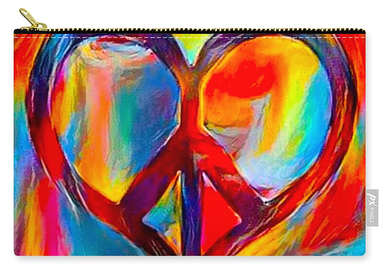 Peace Zip Pouch featuring the digital art Peace Of My Heart - Multi by Artistic Mystic
