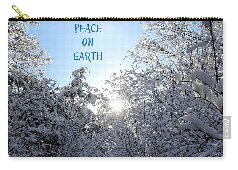 Peace On Earth Zip Pouch featuring the photograph Peace On Earth by Debbie Oppermann