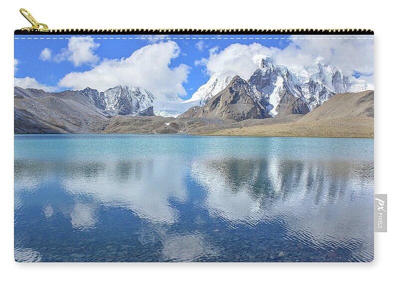 Mountain Zip Pouch featuring the photograph Peaceful Day by Happy Home Artistry