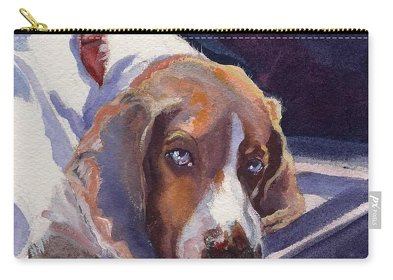Dogs Zip Pouch featuring the painting Peaceful Moment by Sheila Wedegis