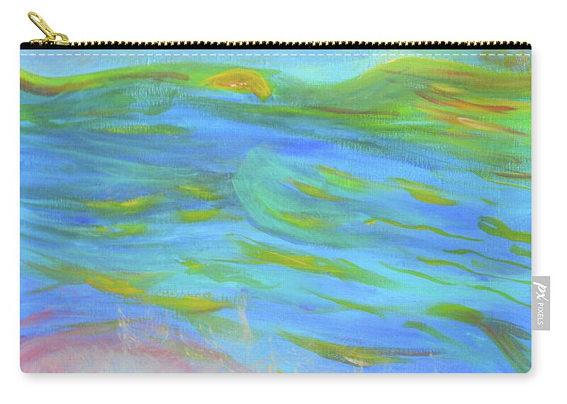 Robyn King Zip Pouch featuring the painting A Peaceful Soul - Abstract Painting by Robyn King
