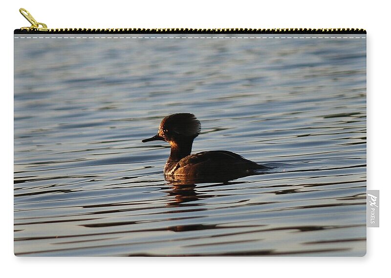 Duck Zip Pouch featuring the photograph Peaceful Swim by Christy Pooschke