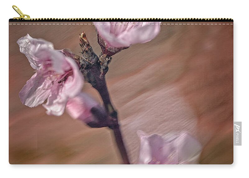 Peach Blossom Zip Pouch featuring the photograph Peach Blossom by David Waldrop