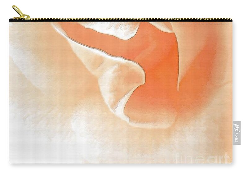 Flower Zip Pouch featuring the painting Peach Rose Painting by Robyn King
