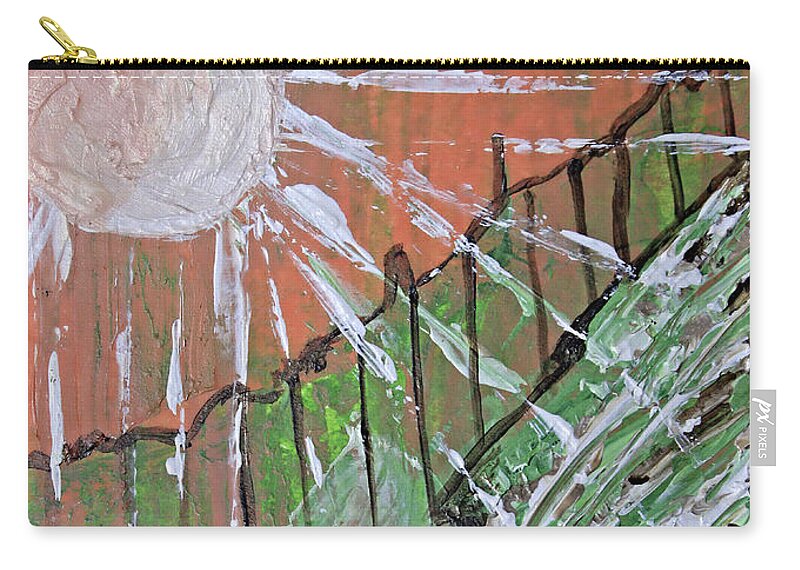 Peach Carry-all Pouch featuring the painting Peachy Day by April Burton