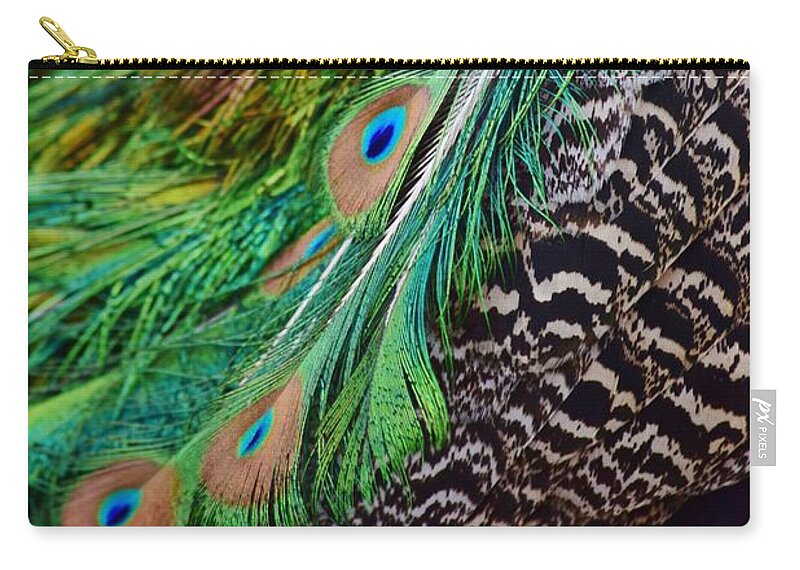 Peacock Carry-all Pouch featuring the photograph Peacock by Nicole Lloyd