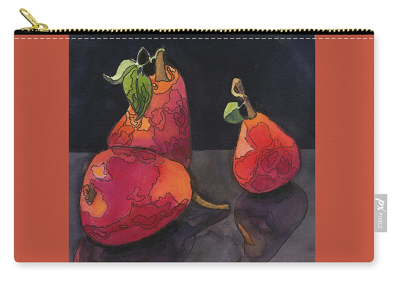Pears Carry-all Pouch featuring the painting Pears in Reflection by Maria Hunt