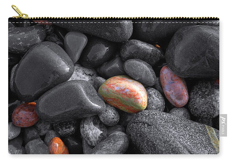  Lake Superior Zip Pouch featuring the photograph Pebble Jewels  by Doug Gibbons