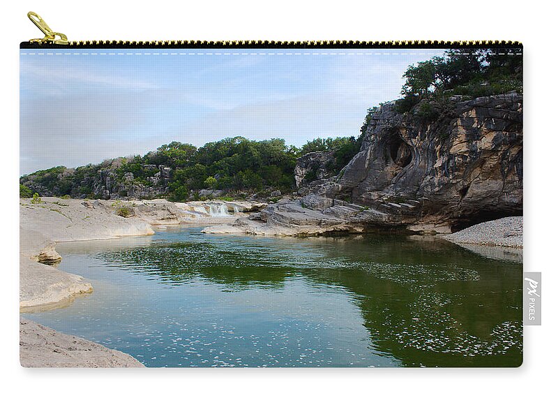 James Smullins Zip Pouch featuring the photograph Pedernaels falls by James Smullins