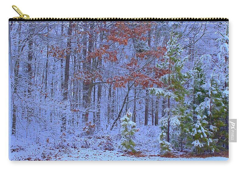 Pines Zip Pouch featuring the photograph Peeking Through with Saturation Filter by Ali Baucom