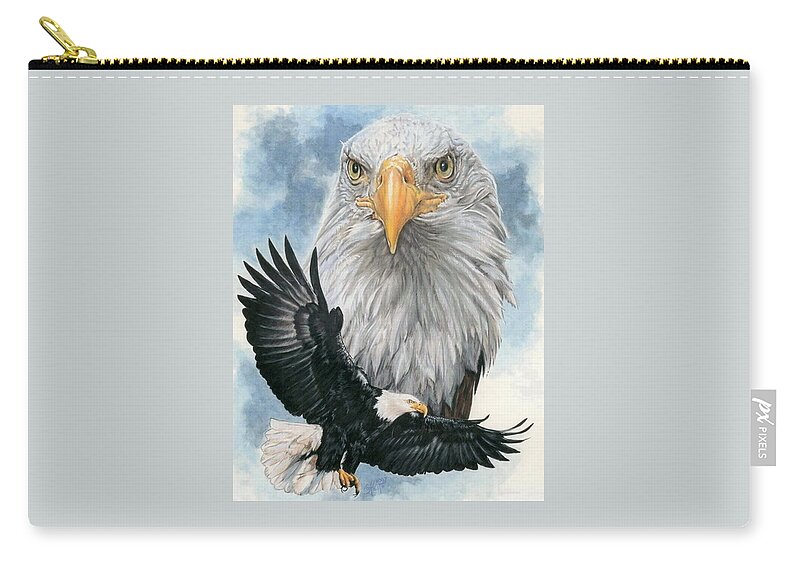 Bald Eagle Carry-all Pouch featuring the mixed media Peerless by Barbara Keith